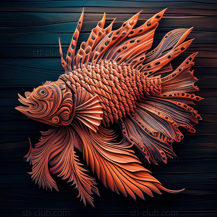 3D model st Indian lionfish fish (STL)